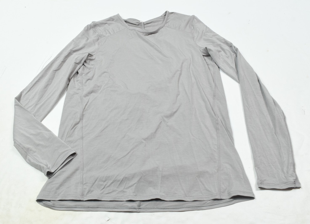 Lululemon Open Back Long Sleeve Shirt Womens 6? Silver Stretch Yoga Active